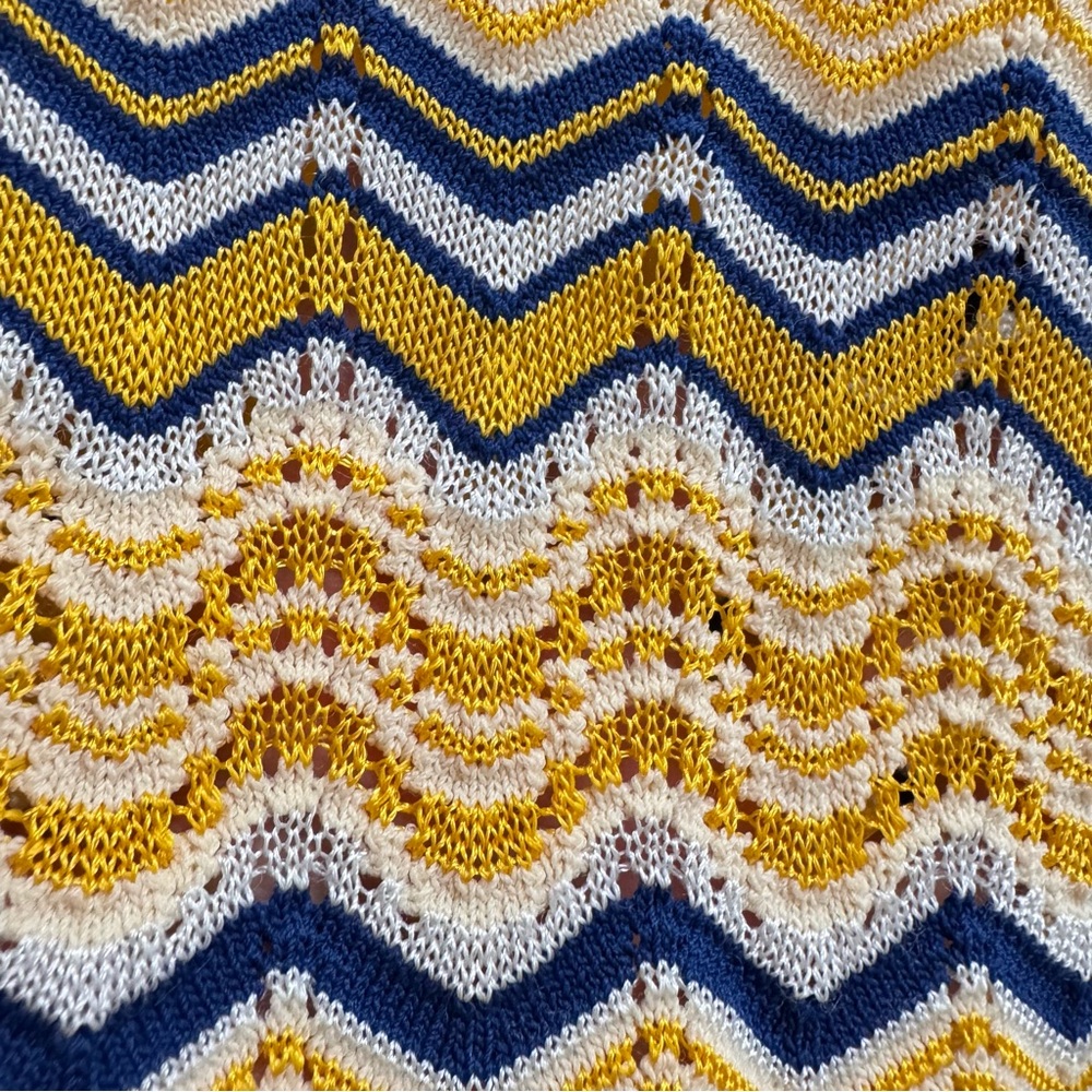Women’s Summer Striped Yellow and Blue Knit dress set for vacation size S-M - Picture 5 of 10